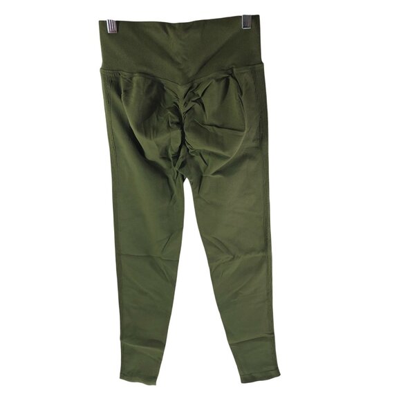 Halara Seamless Flow High Waisted Booty Scrunch Leggings Green L Full Length - Picture 5 of 7